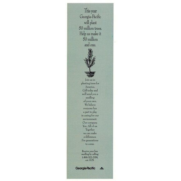 Georgia Pacific Vintage Print Ad 1995 Original Tree Planting Campaign u - Picture 1 of 4